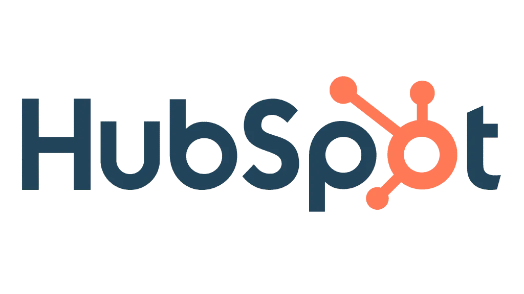 HubSpot logo mit dem Wort in schwarz und das O in Orange.