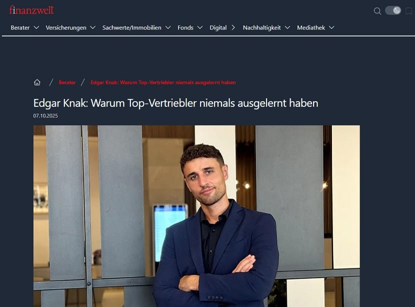 Artikelansicht: finanzwelt – Warum Top-Vertriebler niemals ausgelernt haben